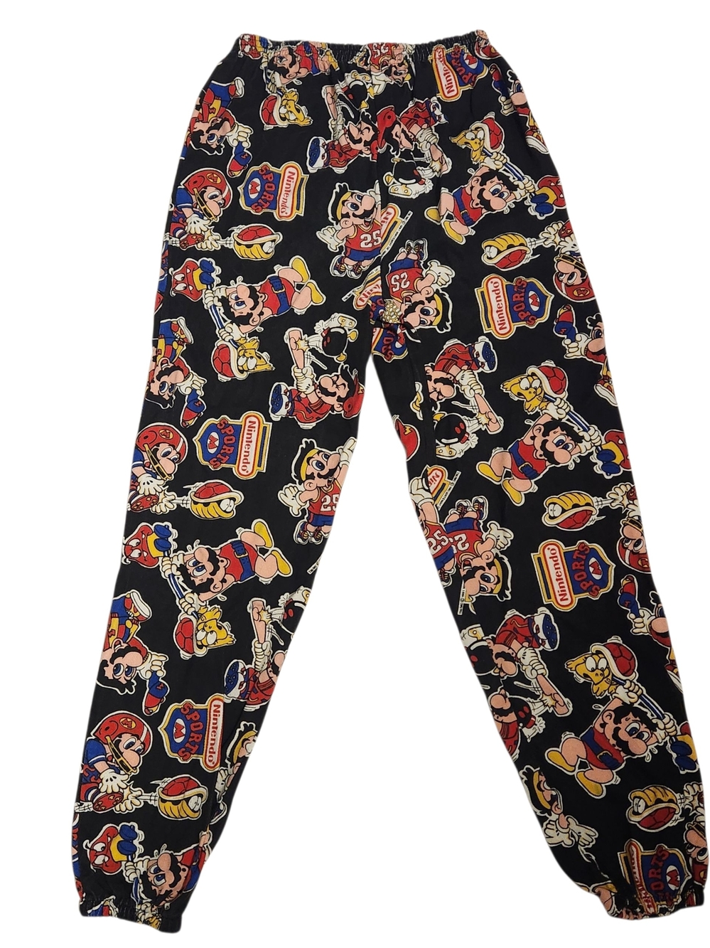 Vintage 1991 Nintendo Mario Print Fan Atics Sweatpants Joggers Track Pants Rare